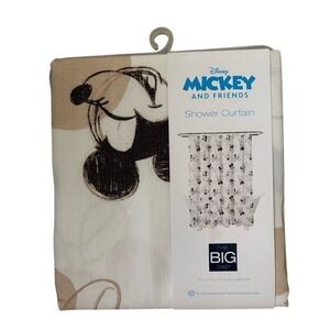 Disney Mickey Mouse & Friends Shower Curtain Sketch Fall  70"x72" Polyester NEW